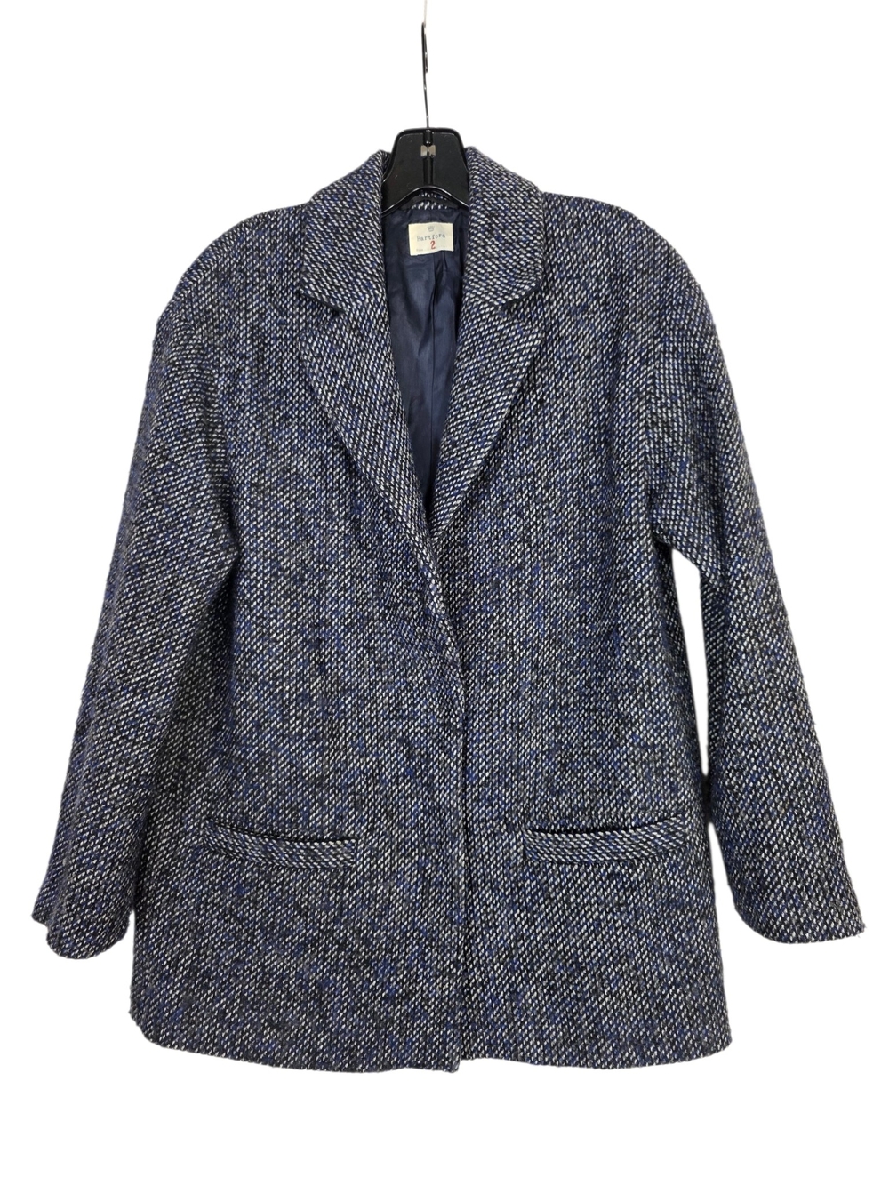 Hartford Navy Wool Tweed Blazer Jacket
